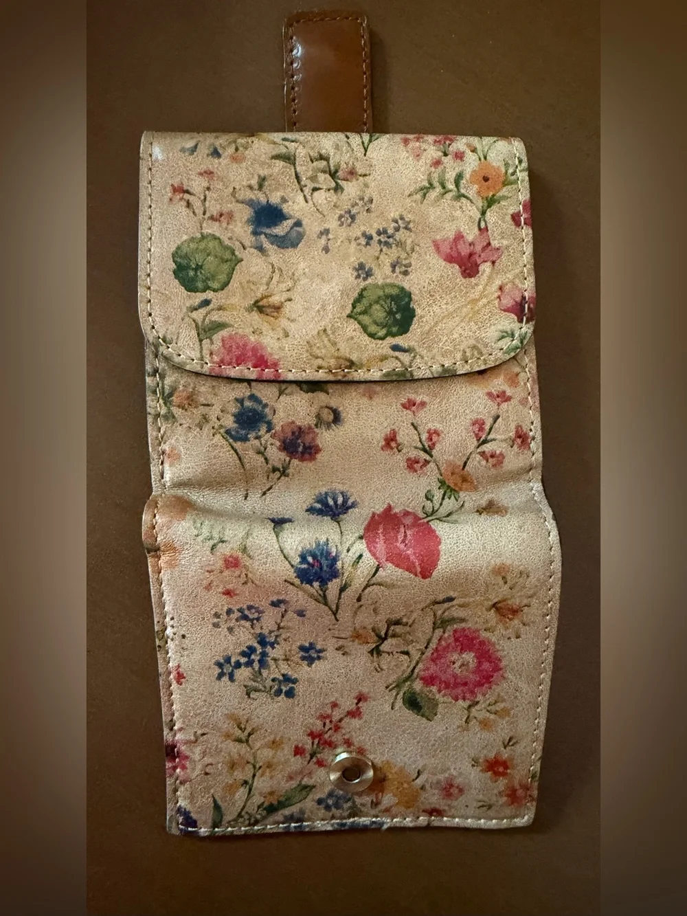 Patricia Nash Floral Print Leather Card Wallet - Pink Floral